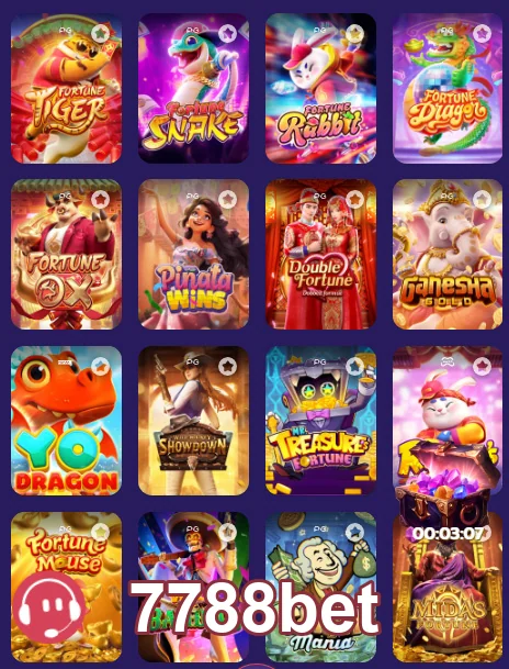 Slots exibidos na plataforma 7788bet com suporte ao jogador.